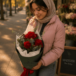 دسته گل رز قرمز