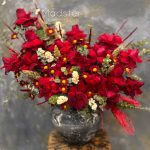 گلدان شیشه‌ای گل