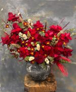 گلدان شیشه‌ای گل