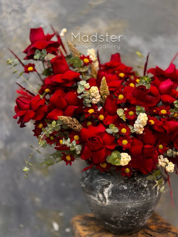 گلدان شیشه ای گل